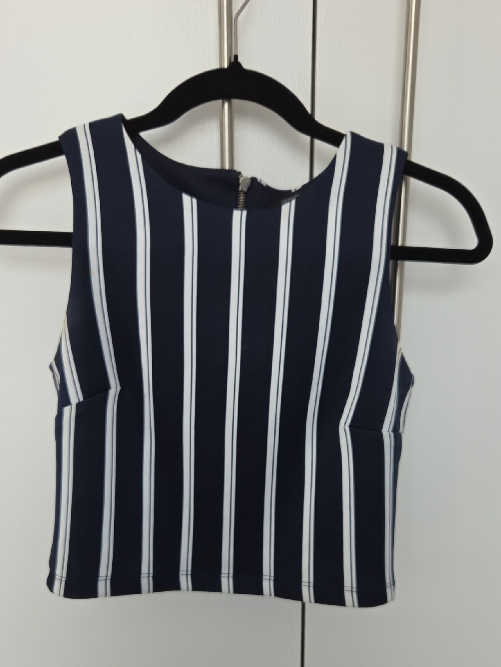 Forever 21 Navy and White Vertical Stripe Sleeveless Crop Top - MOVING SALE